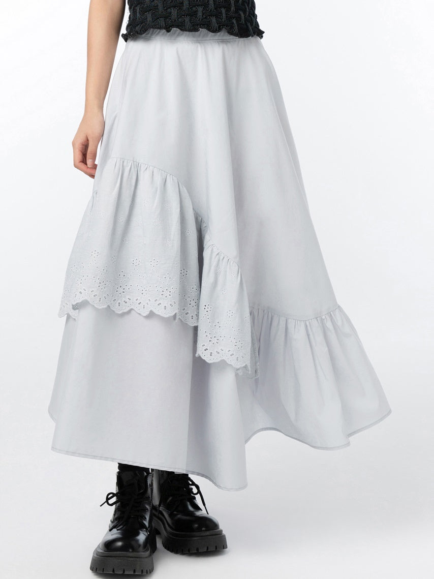 Dislocation Stitching Lace Skirt