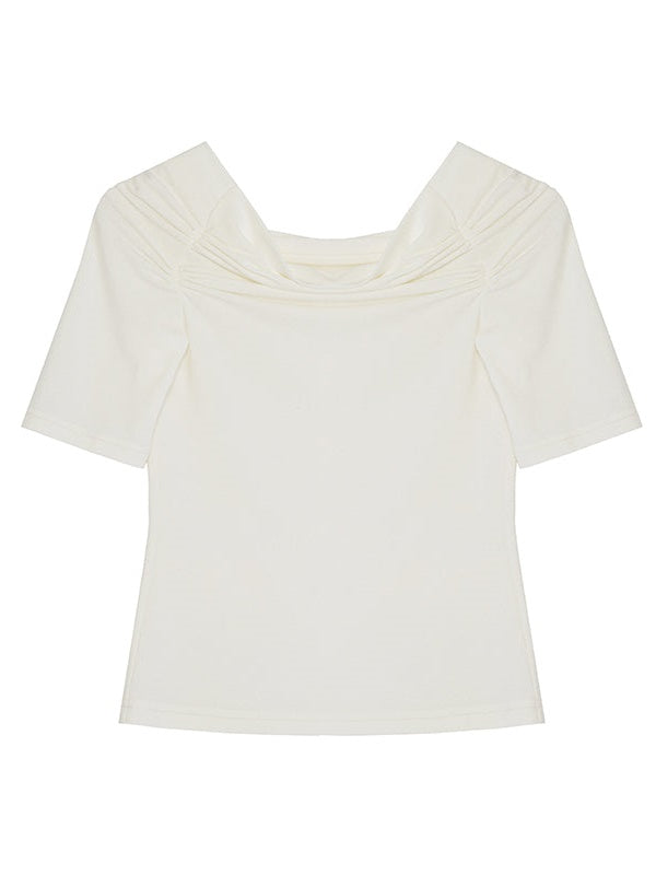 Off-shoulder Pleated Top