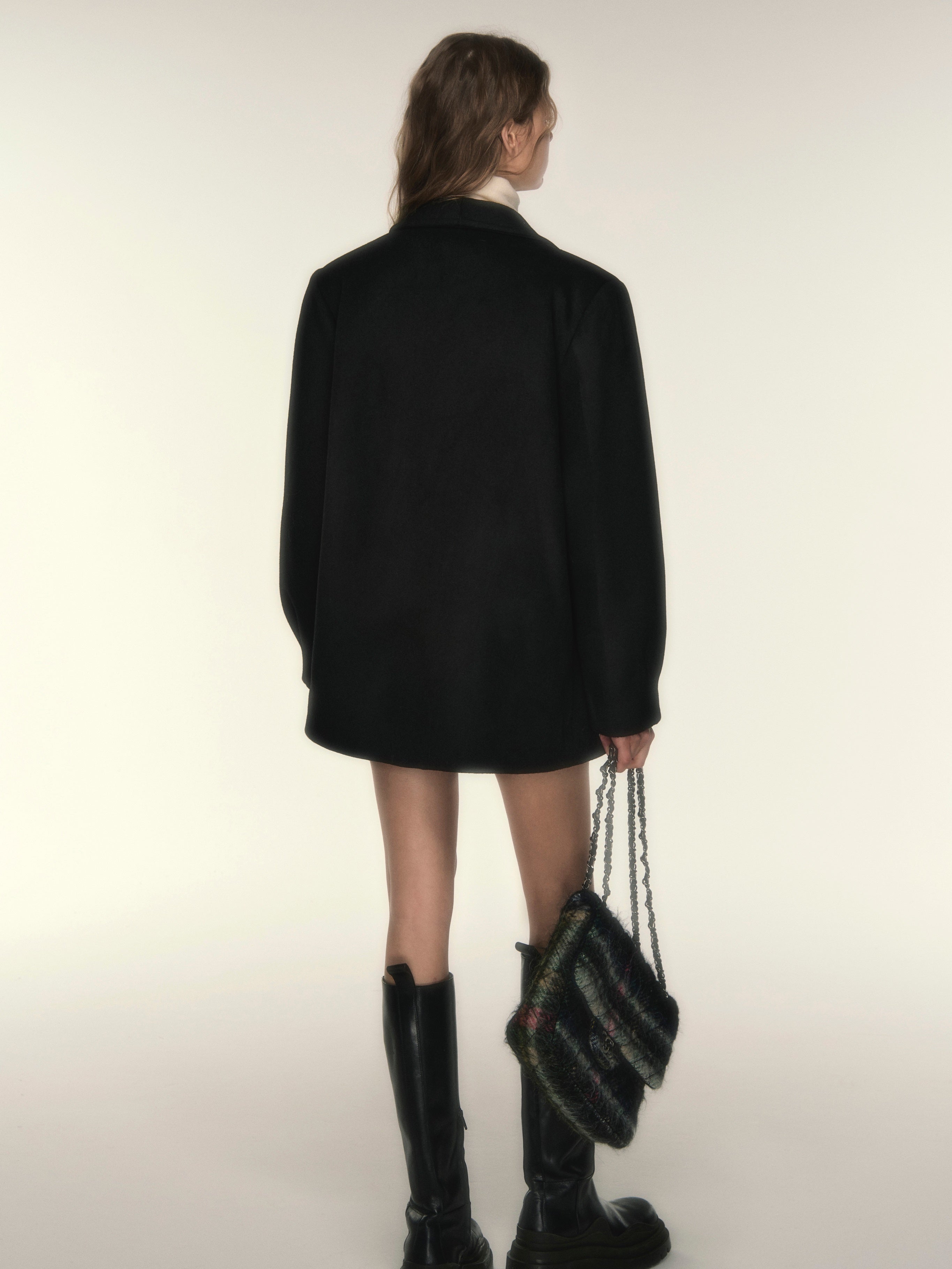 Shawl Collar Loose Short Coat