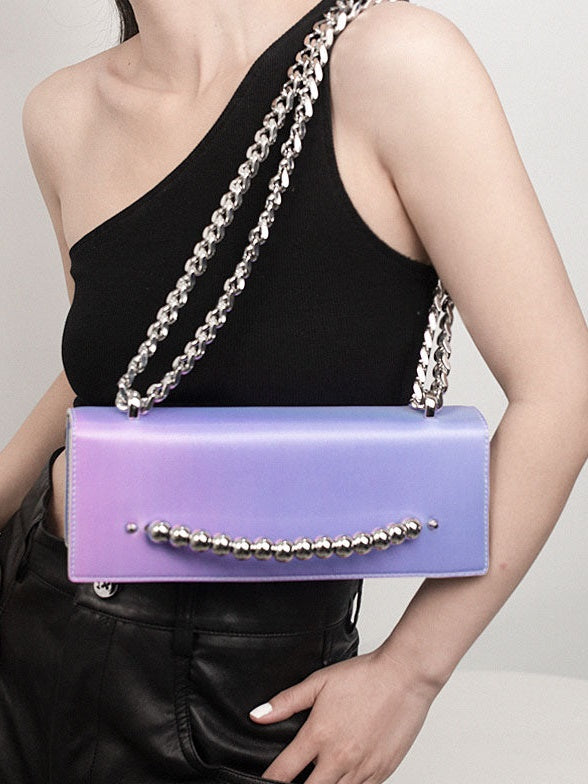 3D 그라디언트 소형 사각형 체인 백