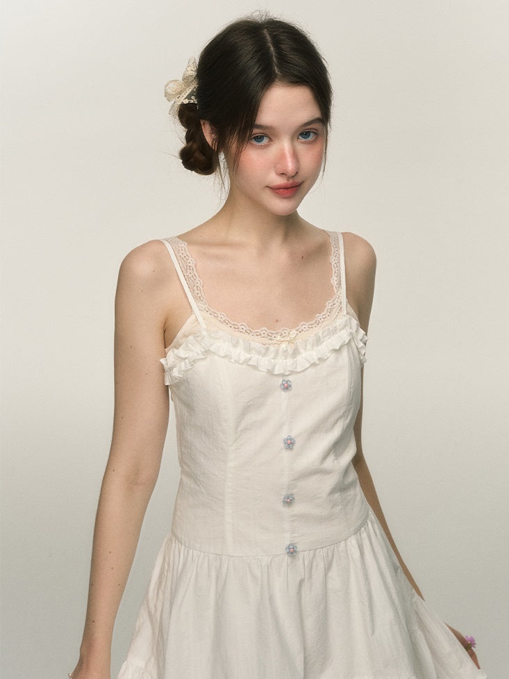 Ruffled Tiered Suspender One-piece