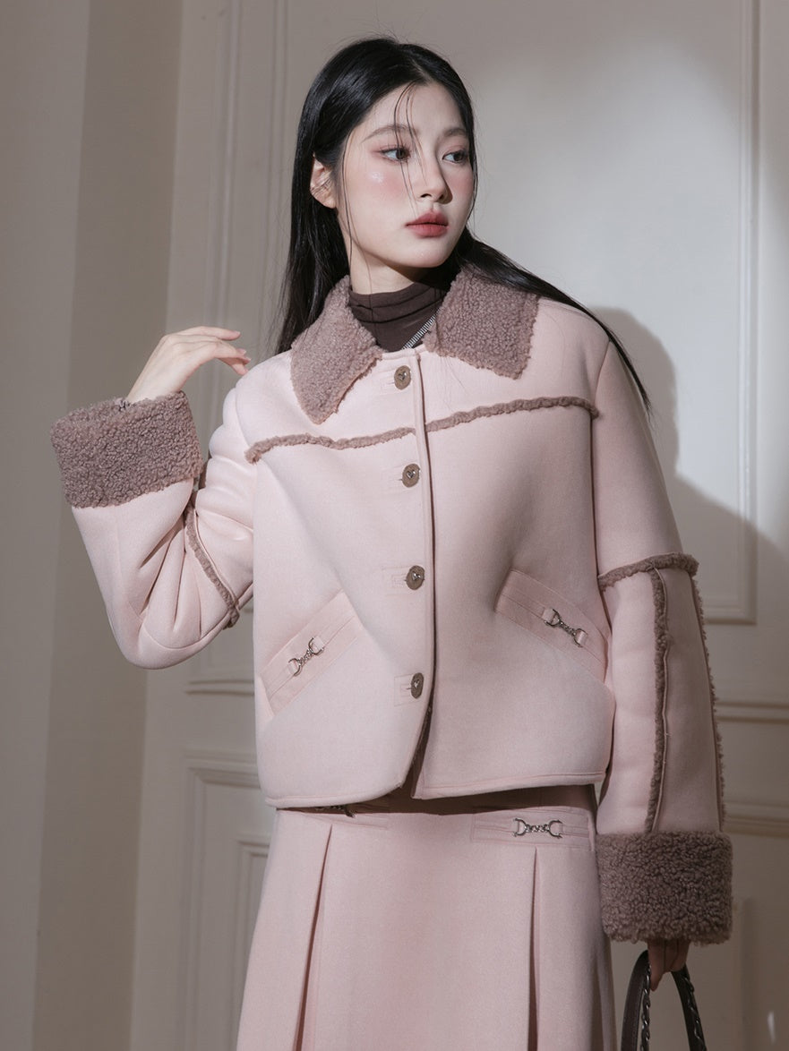 Suede Pattern BoA Jacket & Skirt