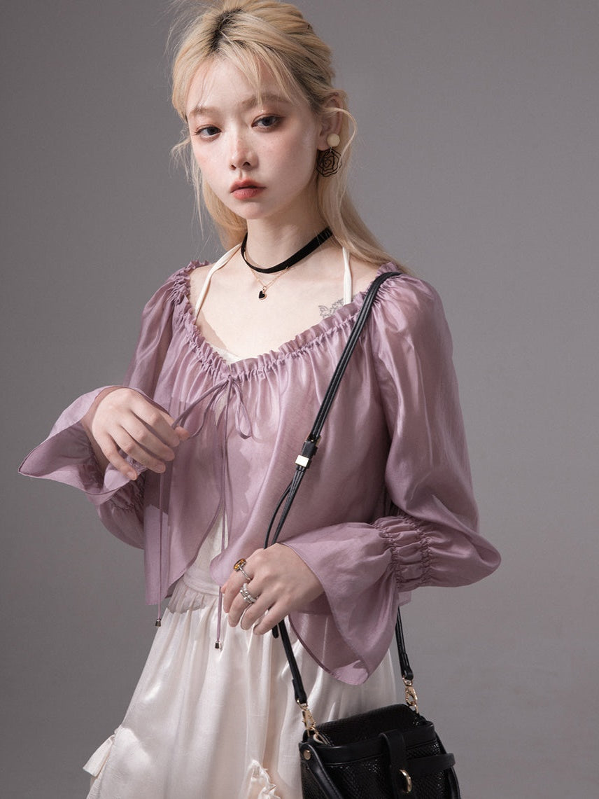Sunscreen Cardigan & Lace Camisole Setup