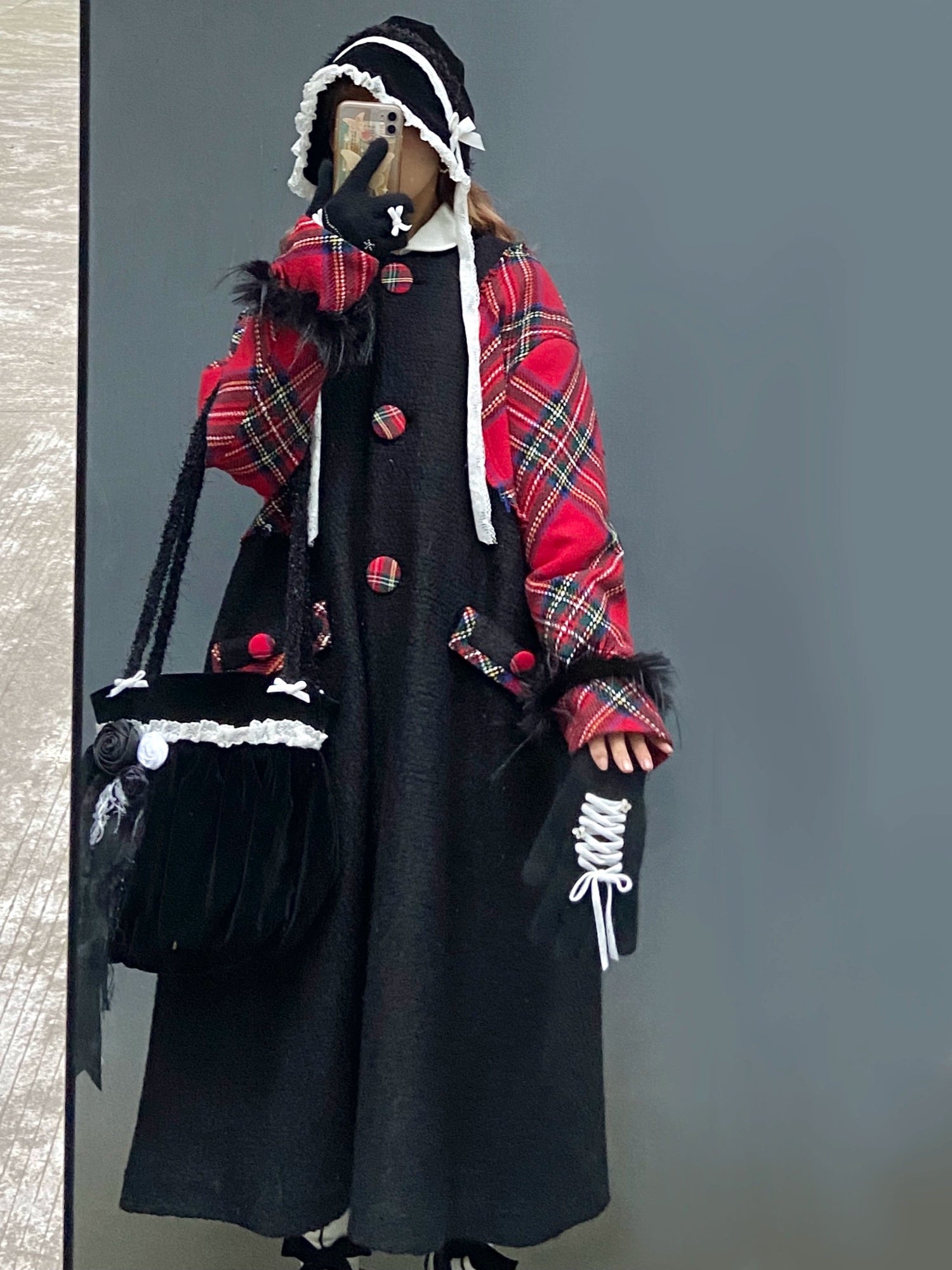 Retro Plissee Spitze Rosenmietertasche