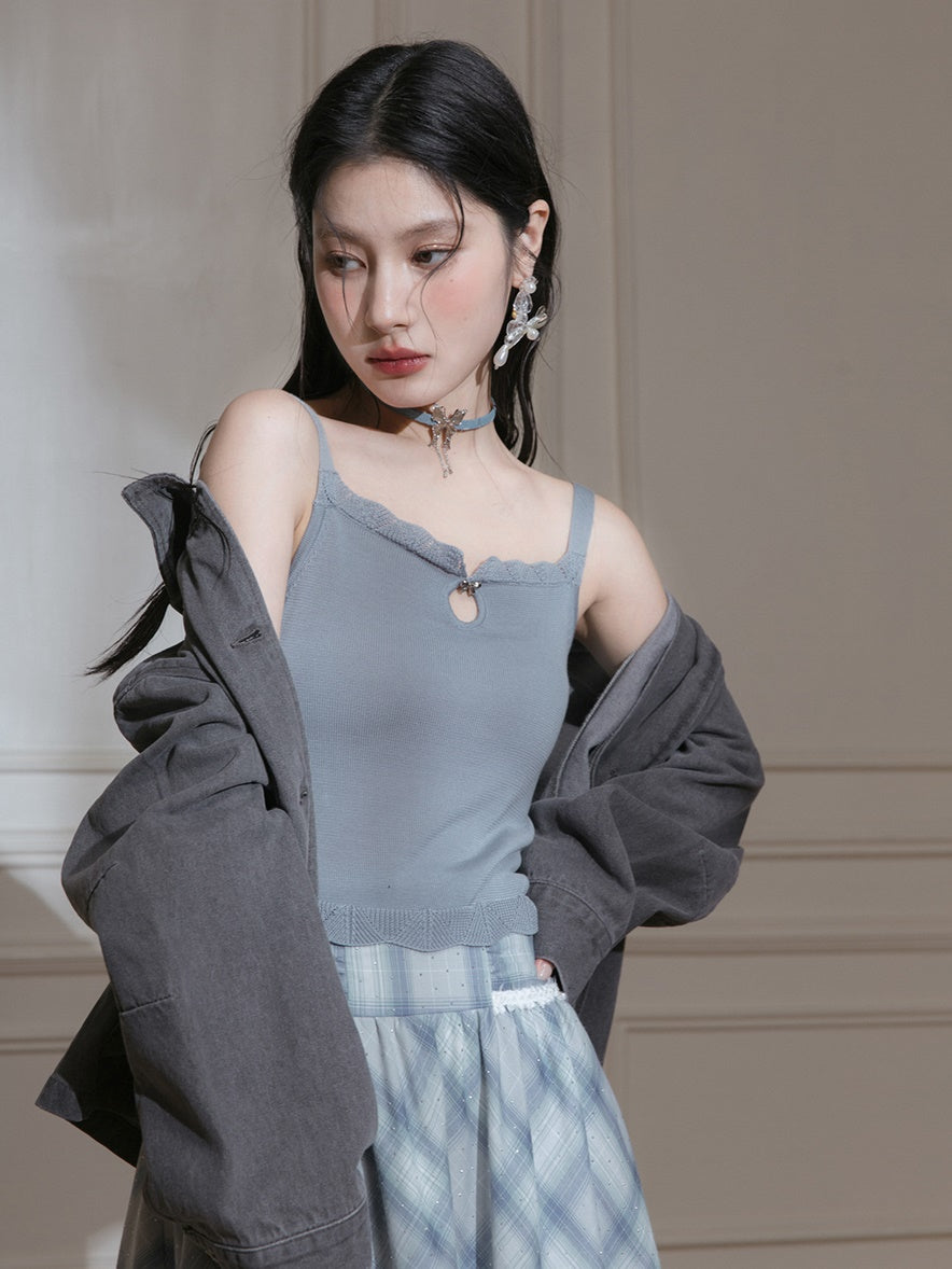 Hollow Design Knitted Camisole