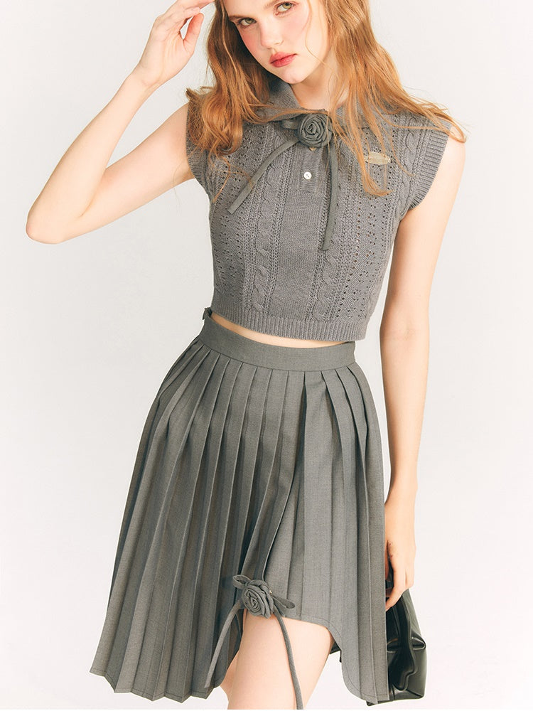 Hohl College -Style -Strickpullover Weste