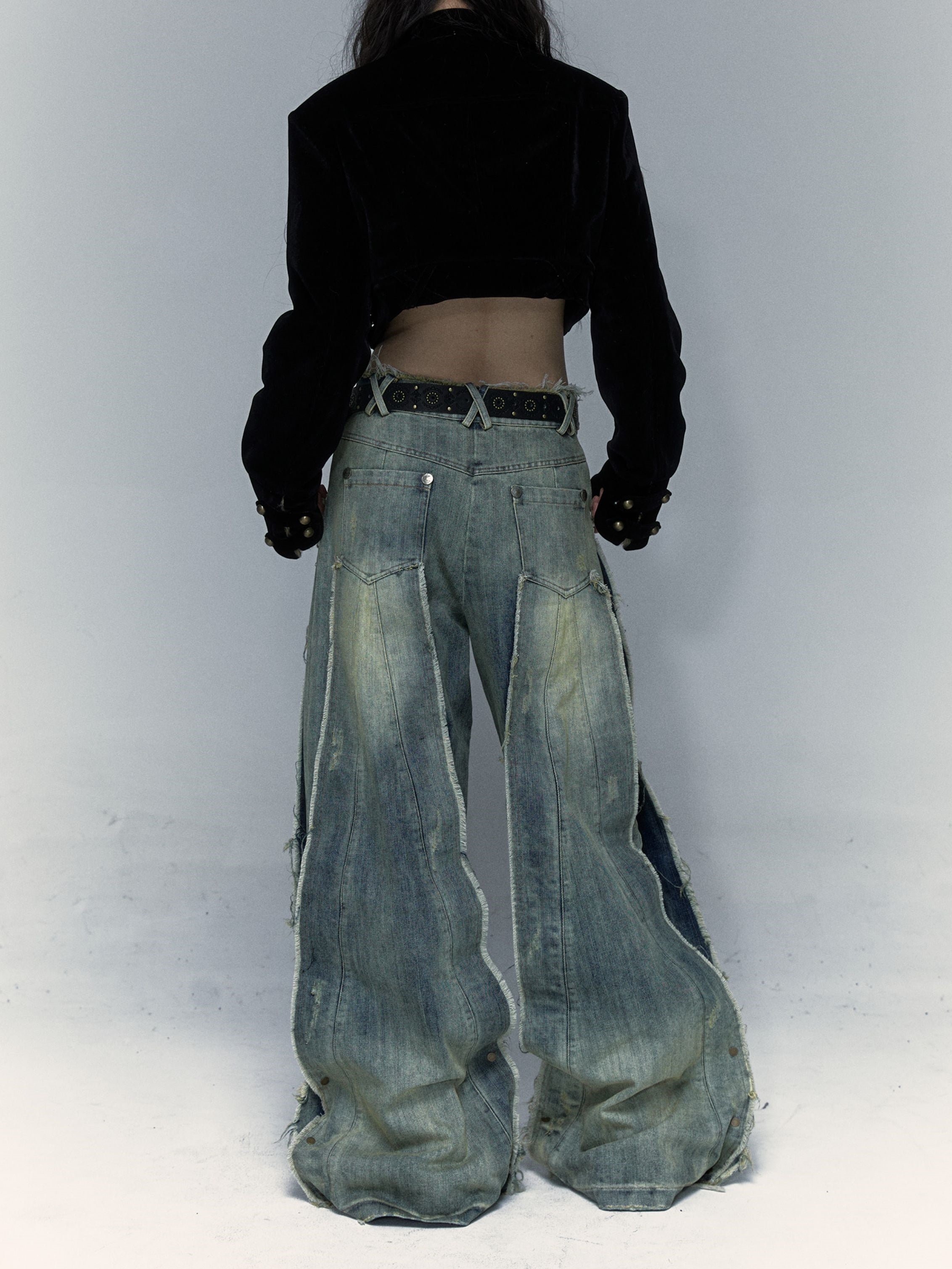 Washed Old Street Loose Wide Leg Jeans