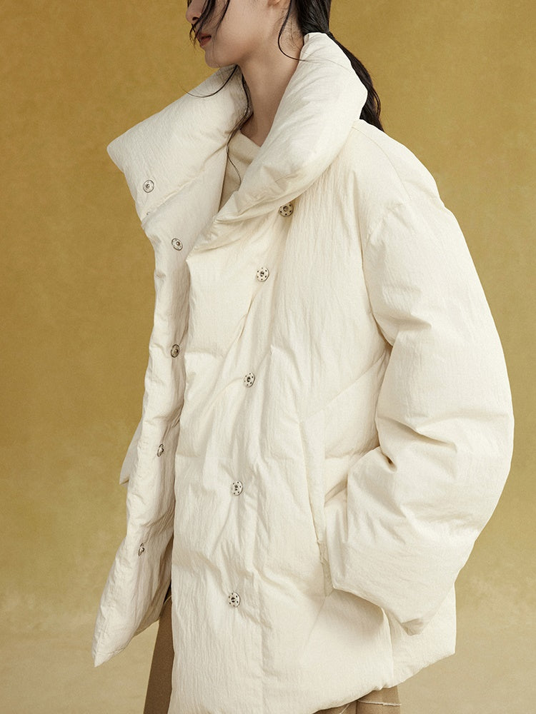 High-Neck Mid-length Down Jacket