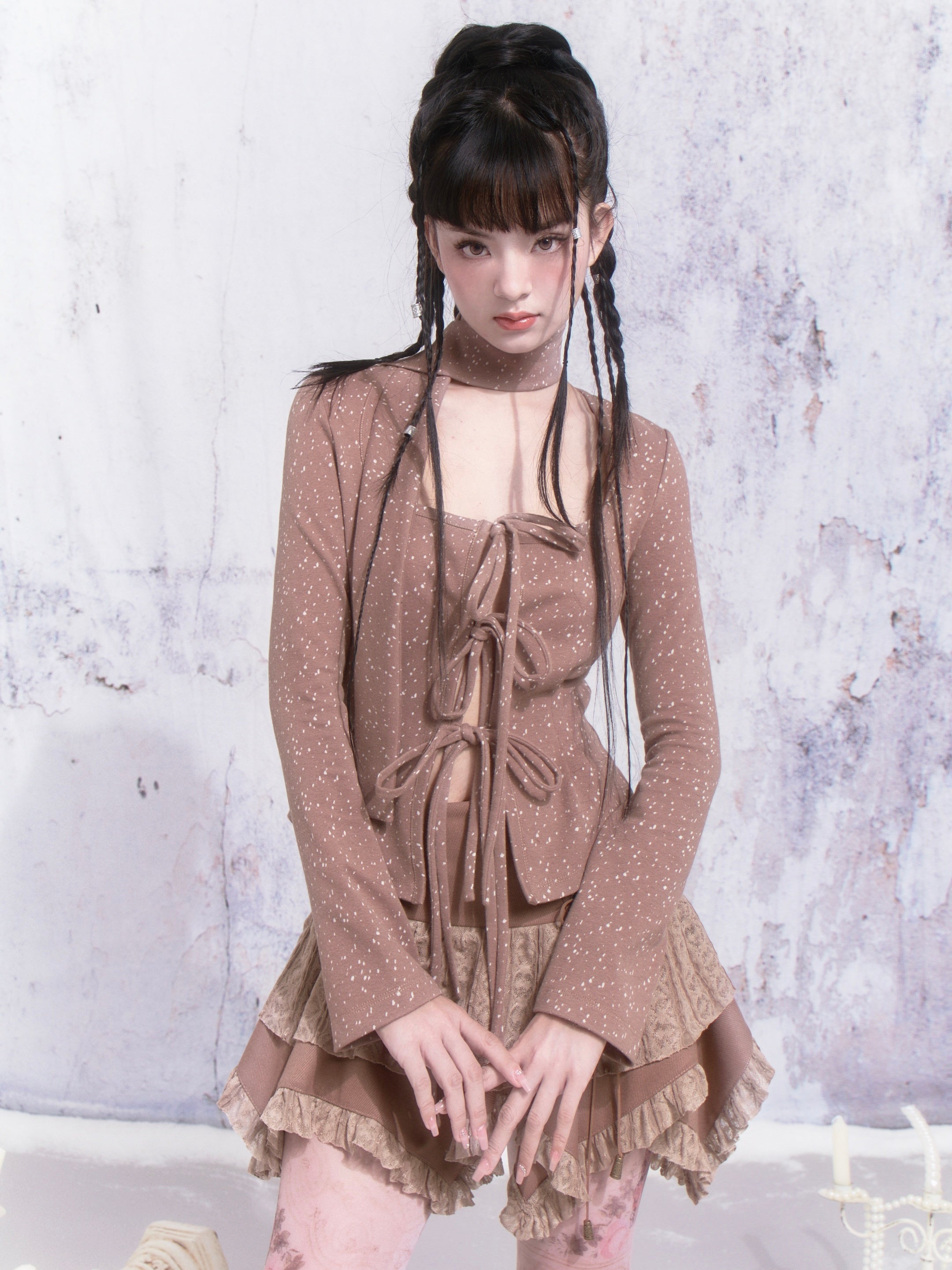Dot -Gurt -Design -Bottoming -Strickjacke