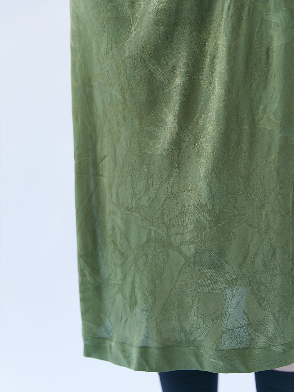 Chinese Style Bamboo Leaf Hollow Buckle A-line Dress