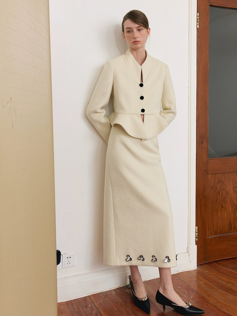 Dreidimensionale Blumenperlen gerade Rock