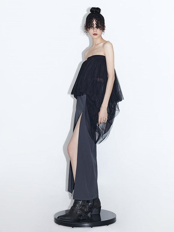 Pini jupe droite de taille haute mi-longueur