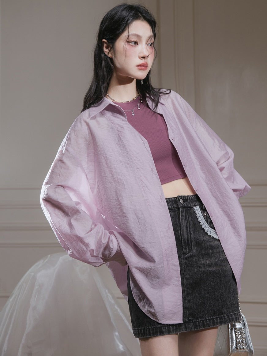 Cut-out Design Sun Protection Shirt