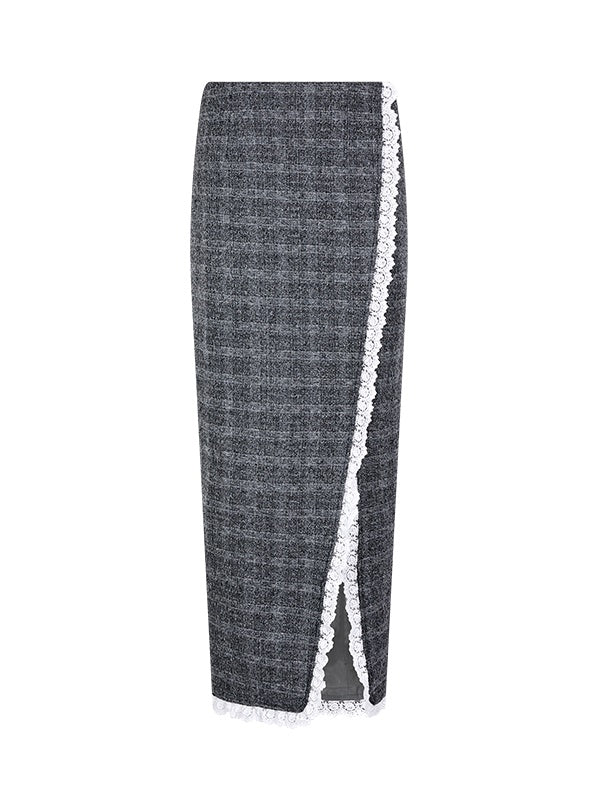 Tweed Lace Feminine Cute Jacket&Vest&Mini-Skirt&Long-Skirt