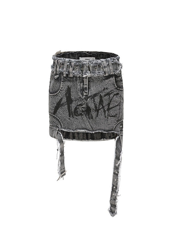 Street Damage Paint Short Skirt