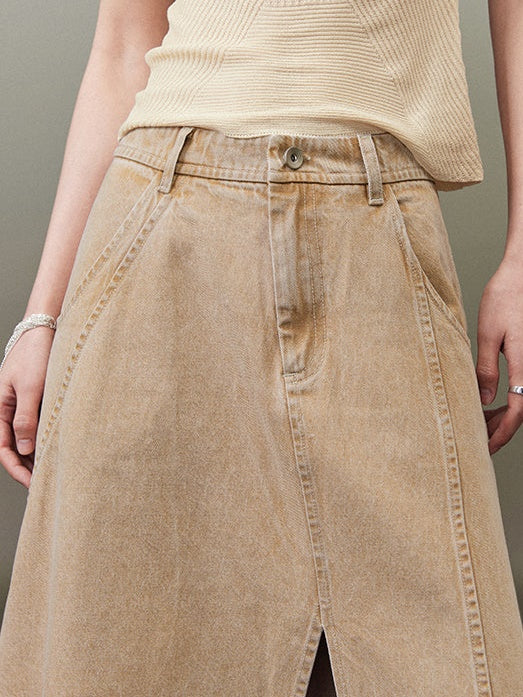 Asymmetric Slit A-line Skirt