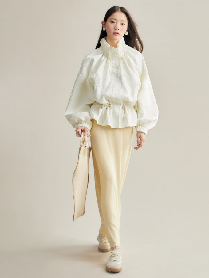 Light Sporty Rhombus Design Short Windbreaker