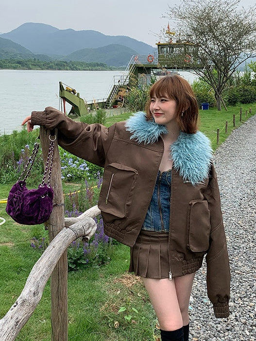 Tooling Large Pocket Jacket & Pleated Super Mini Skirt