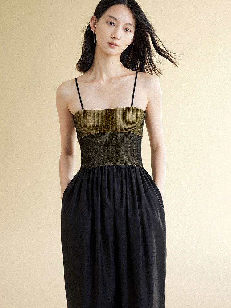 Pit Bar Splicing Suspender Dress