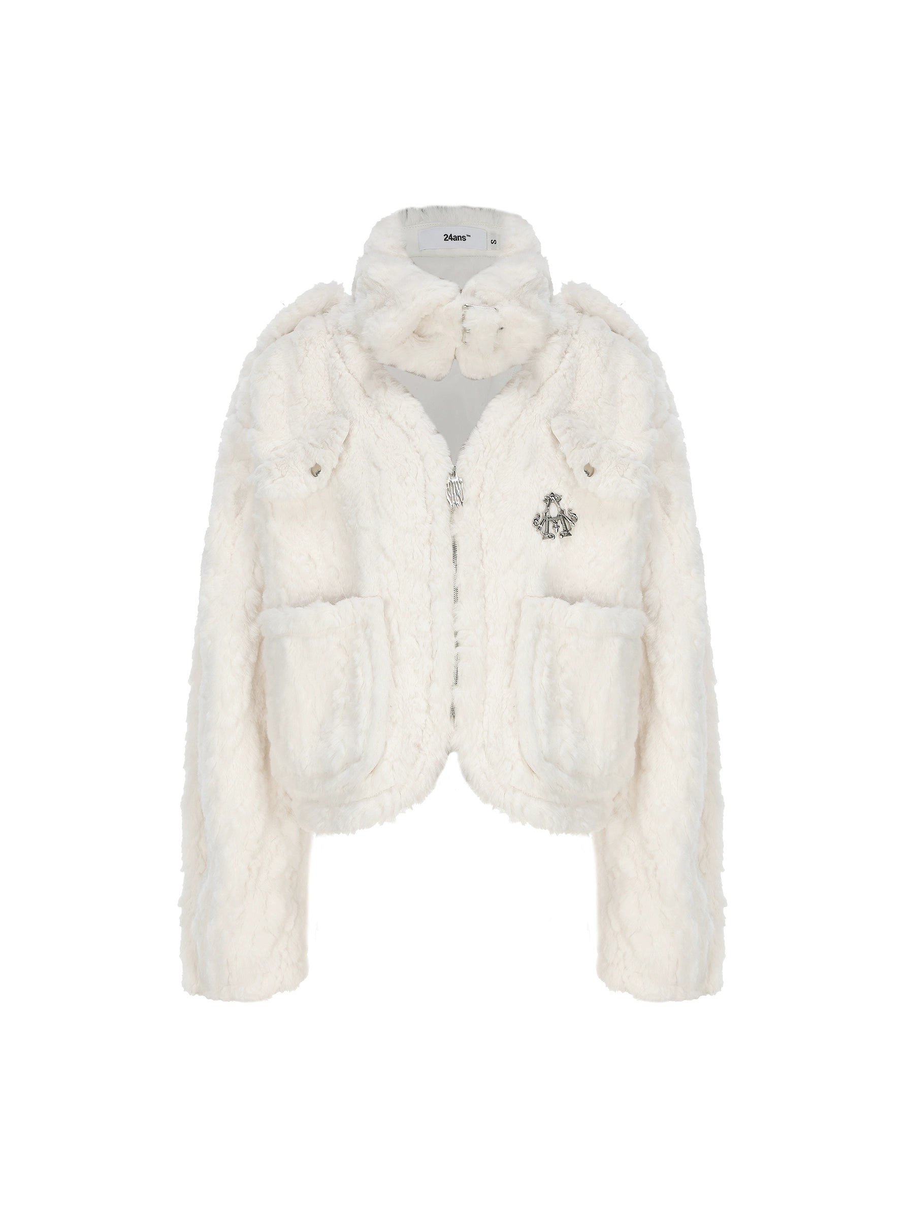 Fluffy Fur Hollow Short Jacket & Wrap Design Skirt