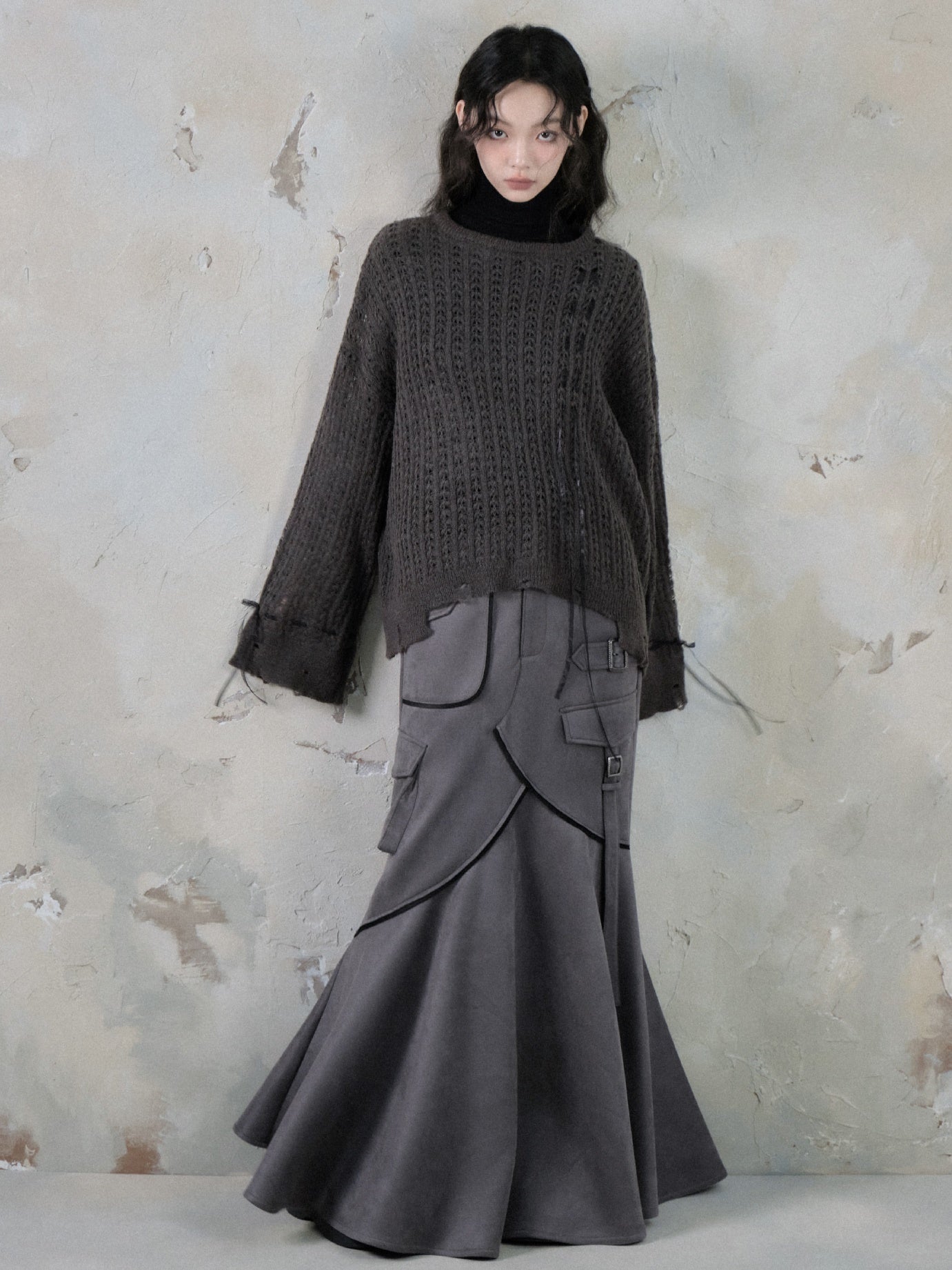 Suede Taste Splicing Mermaid Skirt