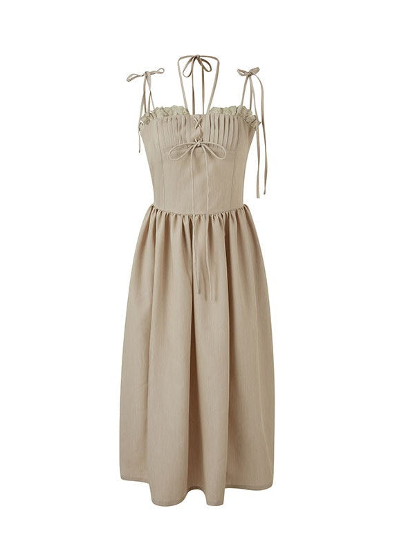 Halter Neck Strap Long One-piece