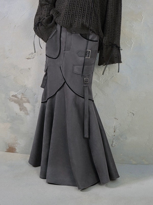 Suede Taste Splicing Mermaid Skirt