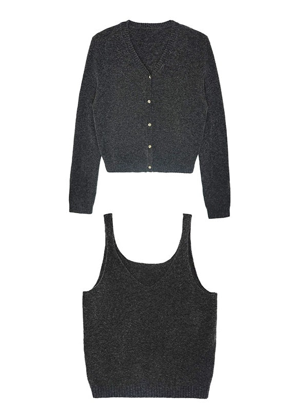 Knitted Cardigan & Camisole Set-up
