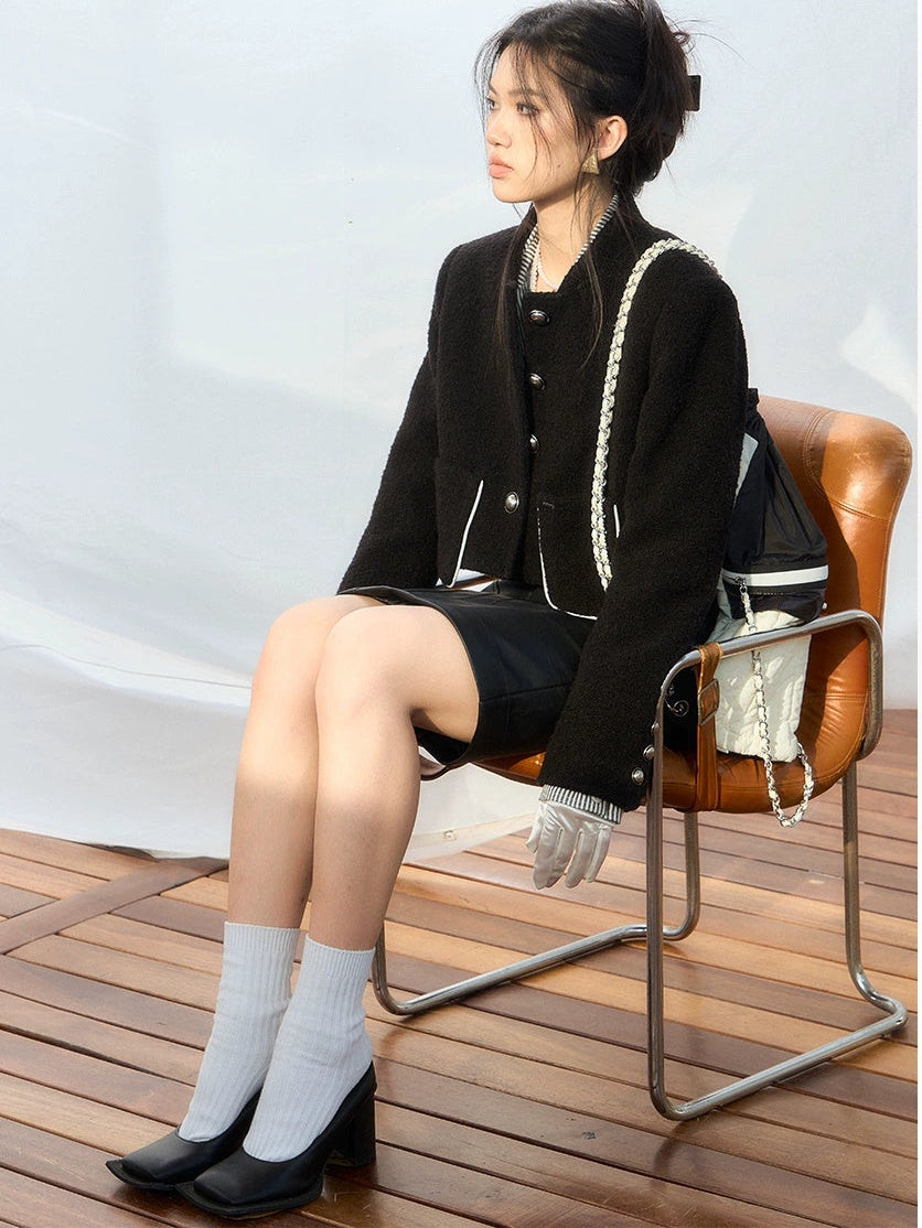 Silver Buckle Cropped Jacket