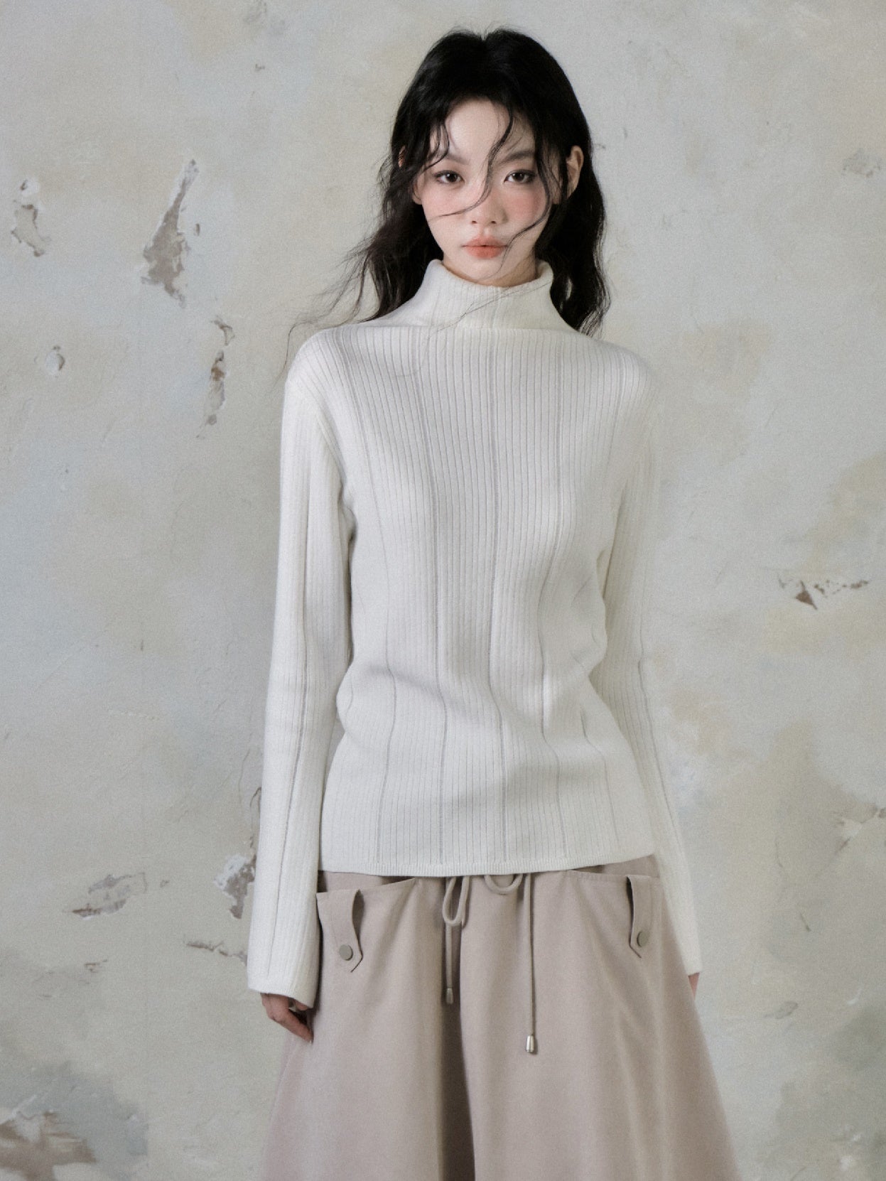 Hochkragen -Strickpullover