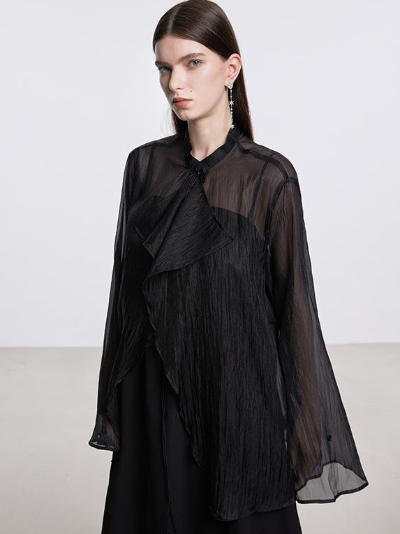 MAO Kragen Sonnenschutzmittel mit Hemd Strickjacke