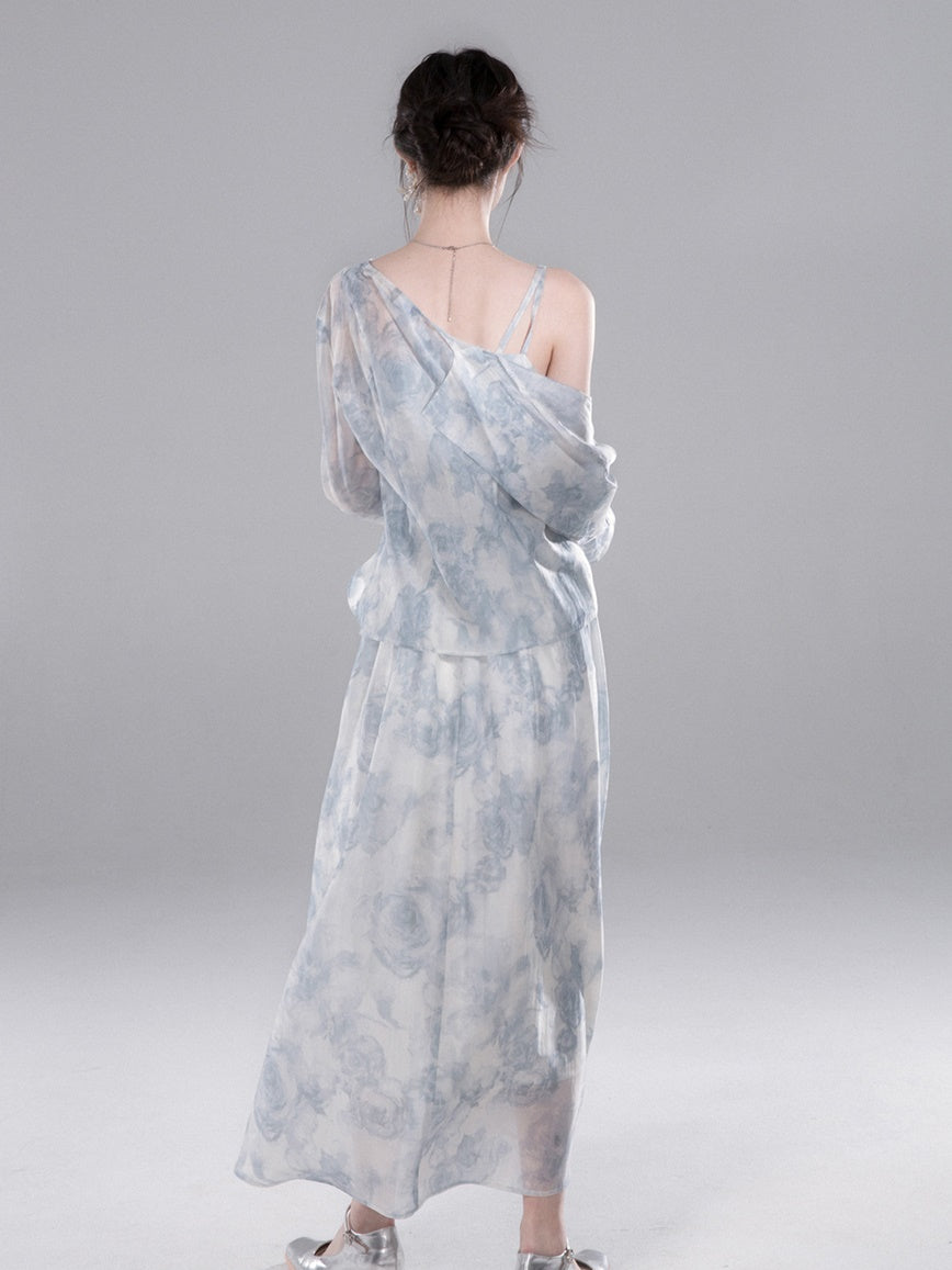 Blumendruck-Hemd & Hosentender langes Einteilungsaufbau