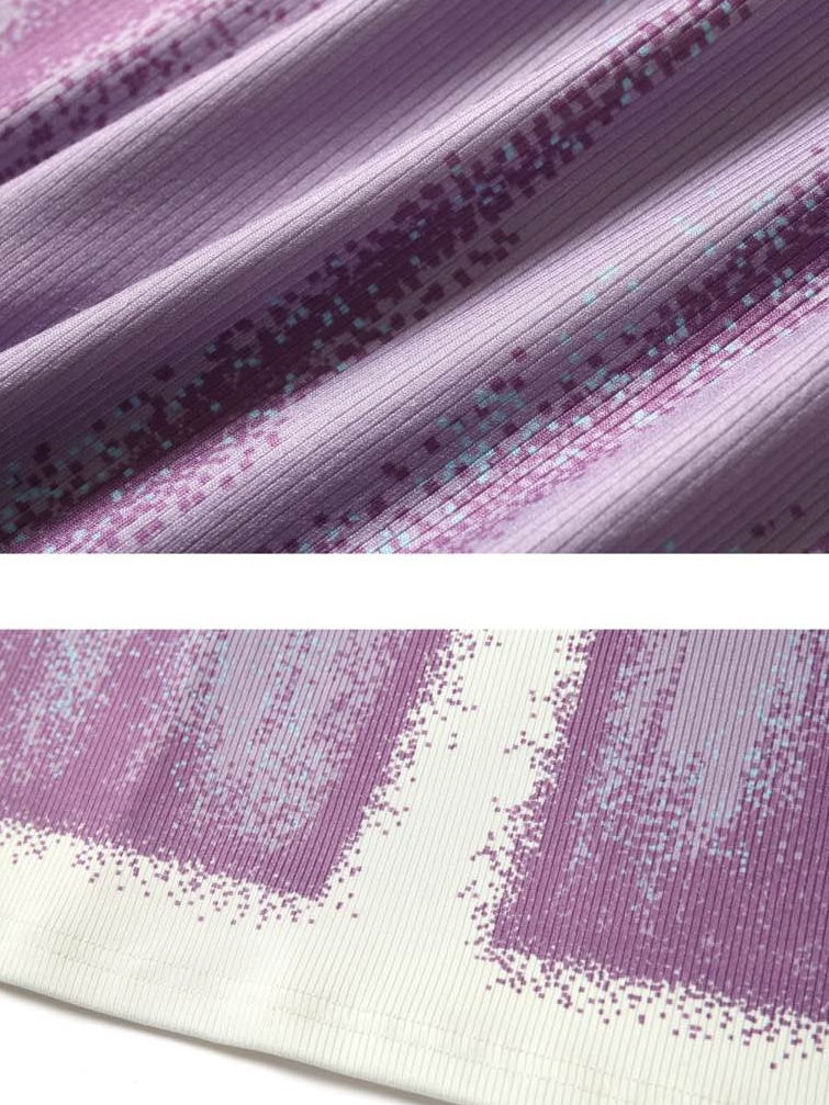 난초 프린트 치즈 샘 드레스