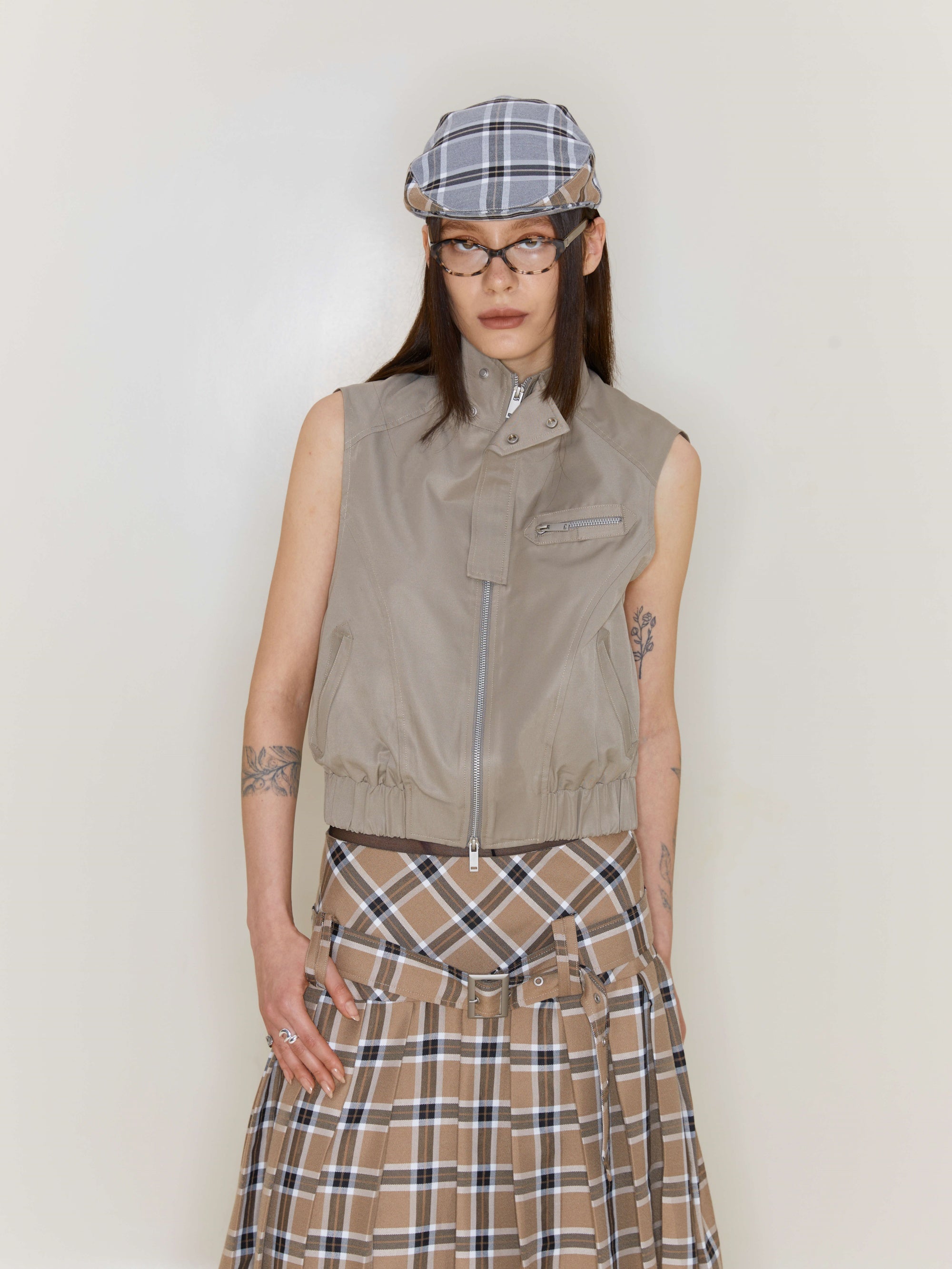 Stand Collar Vest Jacket