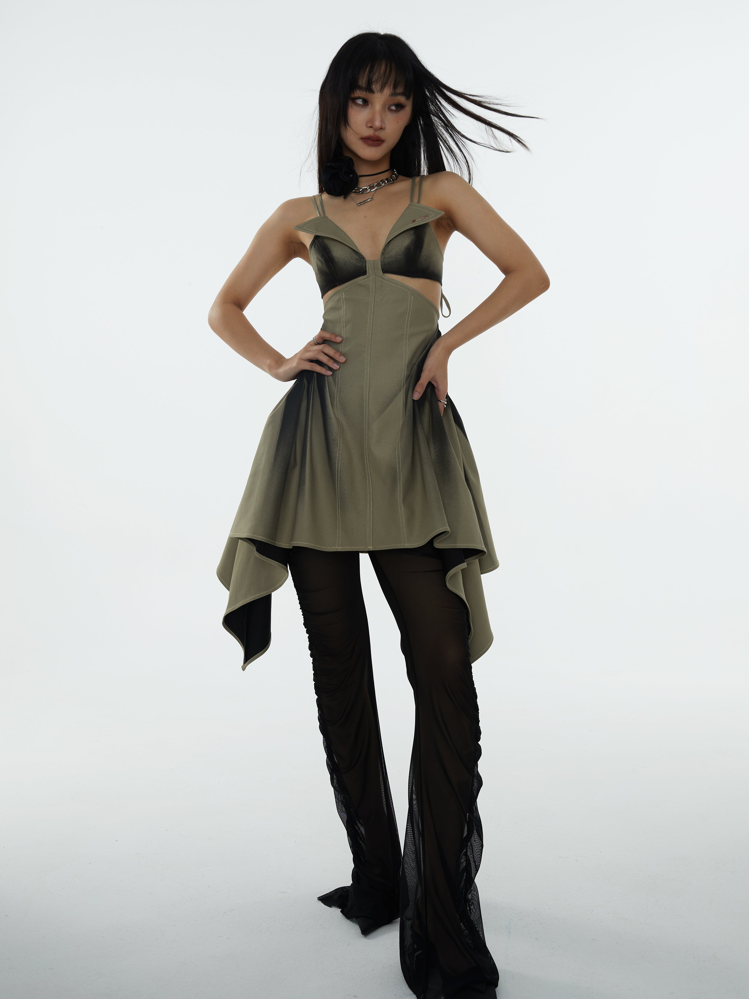 낙서 얇은 해체 드레스