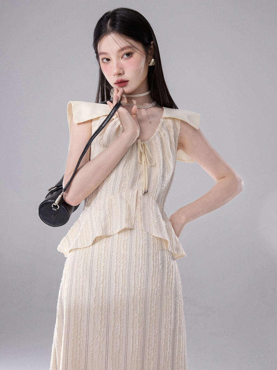 Robe de manches à col Navy