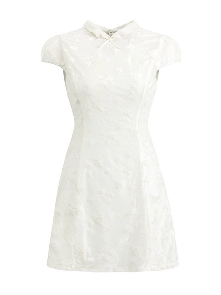 Lace Short Ribbon Embroidery Chic Dress