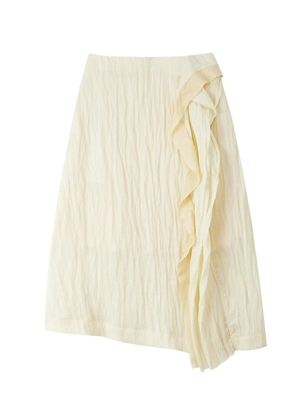 Skirt longue à volants naturels