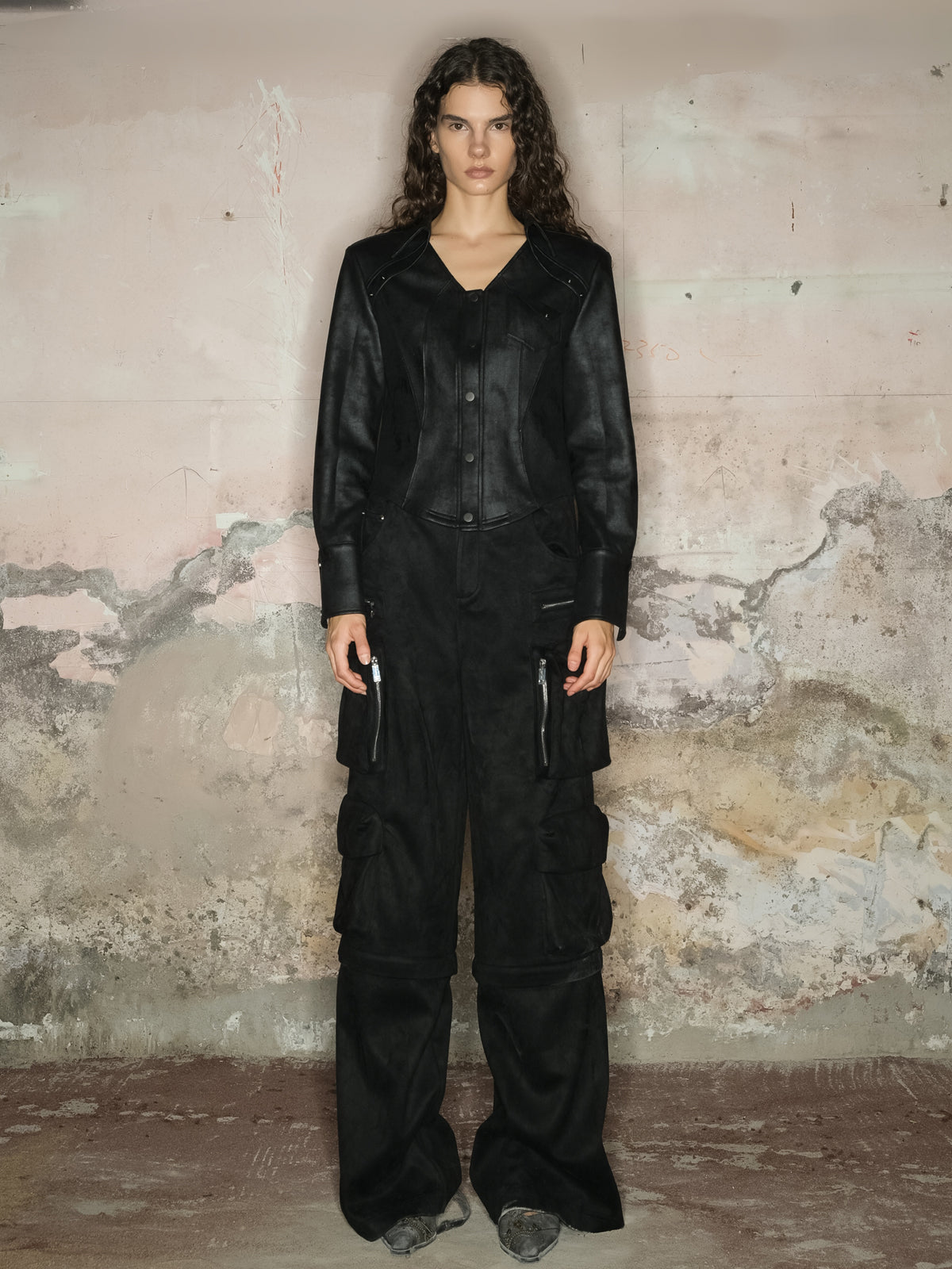 2way 사이드 포켓 캐주얼 느슨한 넓은 바지