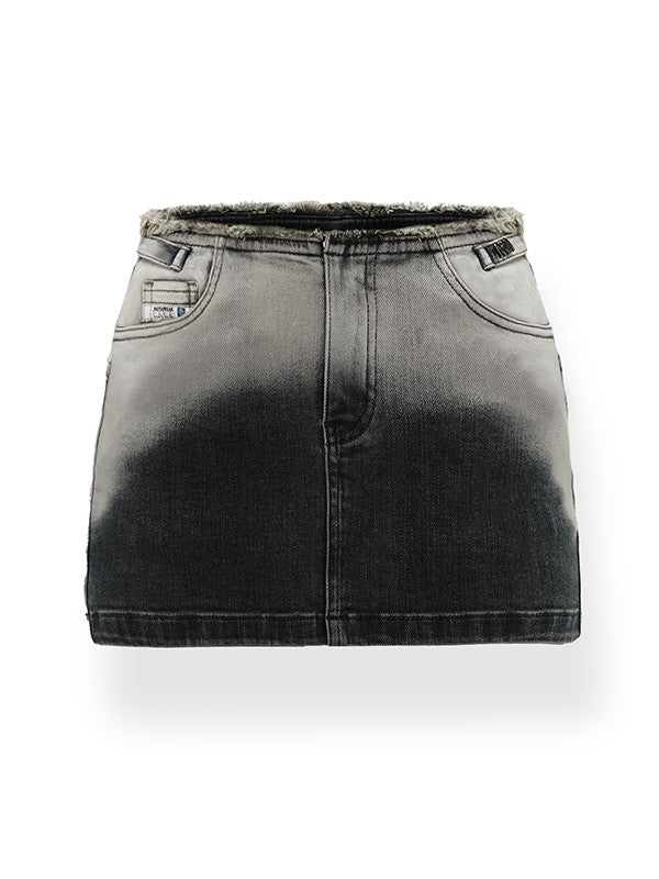 데님 타이트 그라데이션 니치 니니 스커트