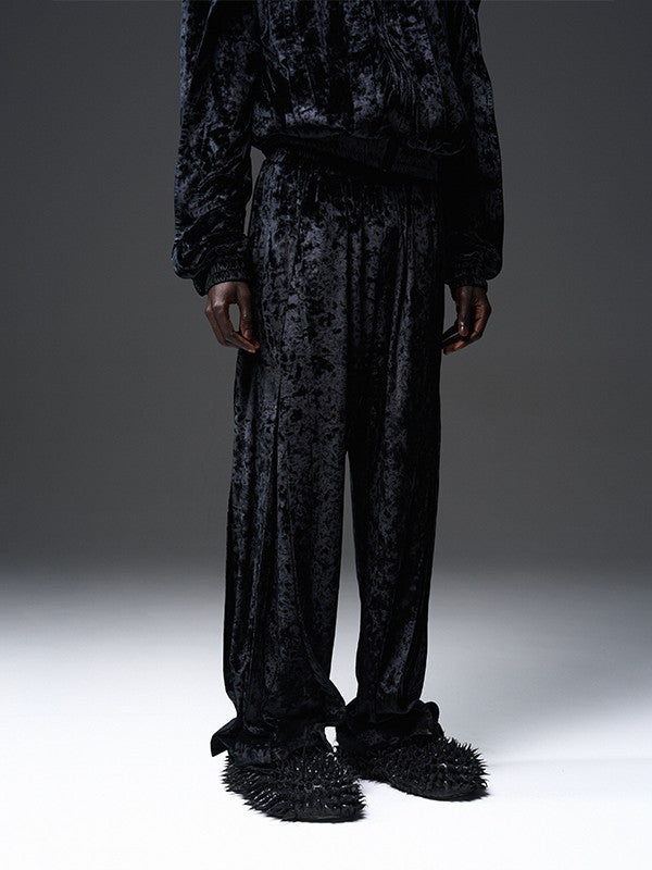 Samt gerade glitzer locker elastic-taist lässiger sportliche hose