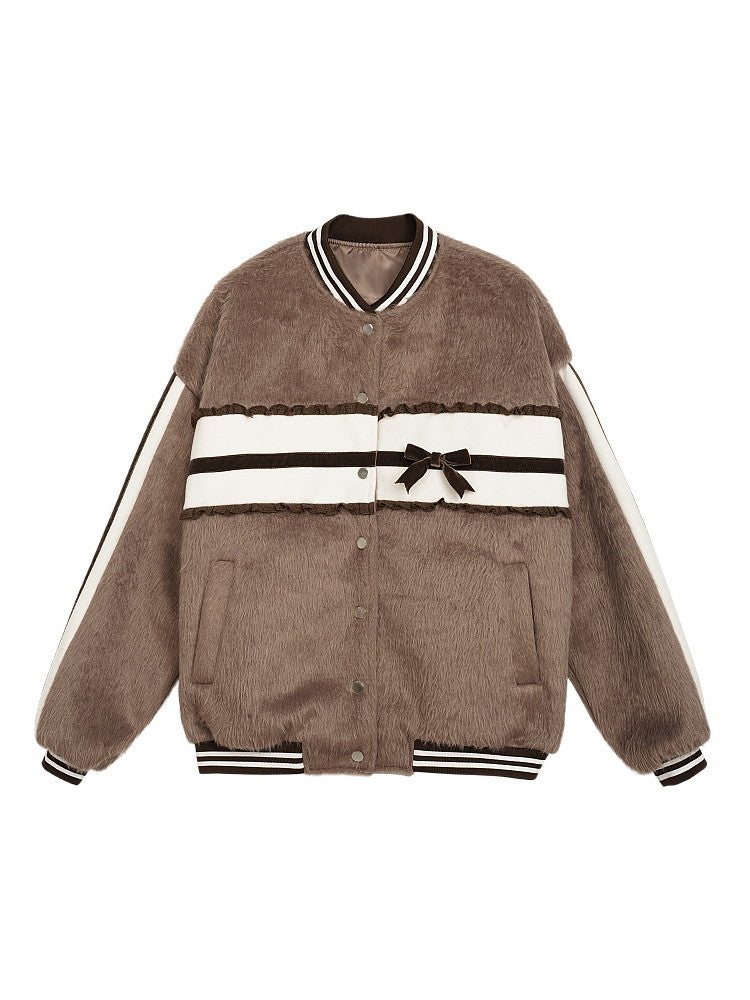 Retro Stadium-Jumper Casual Boa-Blouson Retro Stadium-Jumper