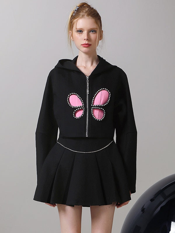 Glossy Oversize Suit Elegant Nichi Bold Parka&Short-Pants