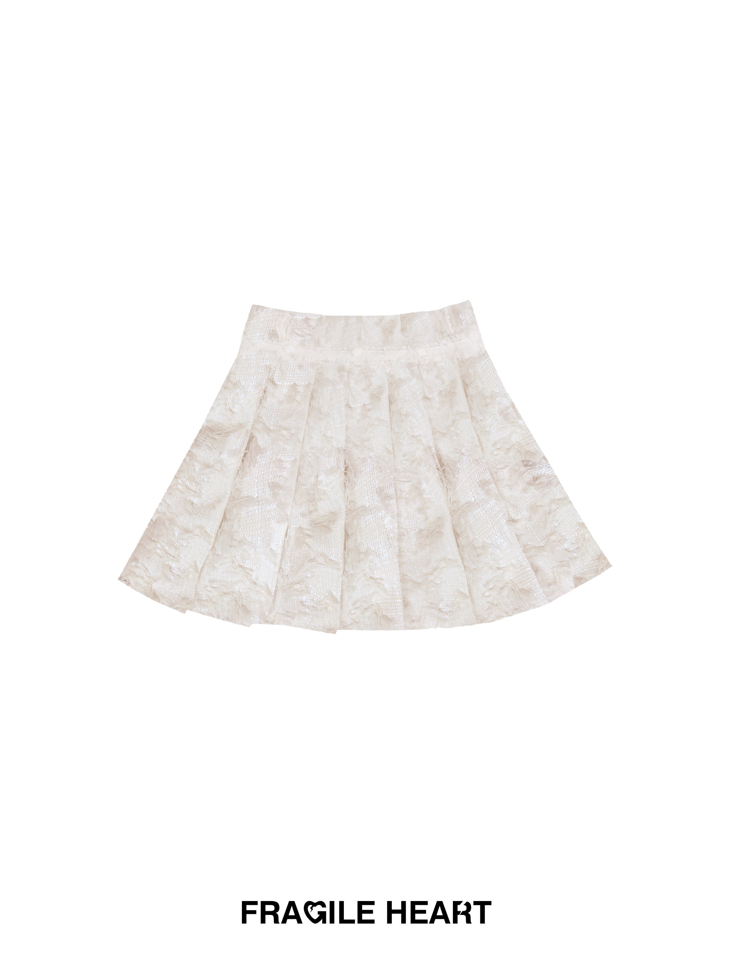 Flower Stand-Collar Cotton Pleats Embroidery Down-Jacket&Mini-Skirt