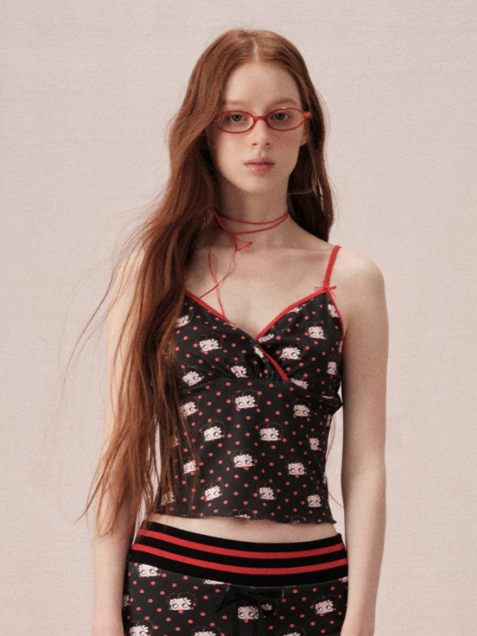 Betty Set-Up Casual Fancy Tight Relax Camisole&Bolero&Short-Pants