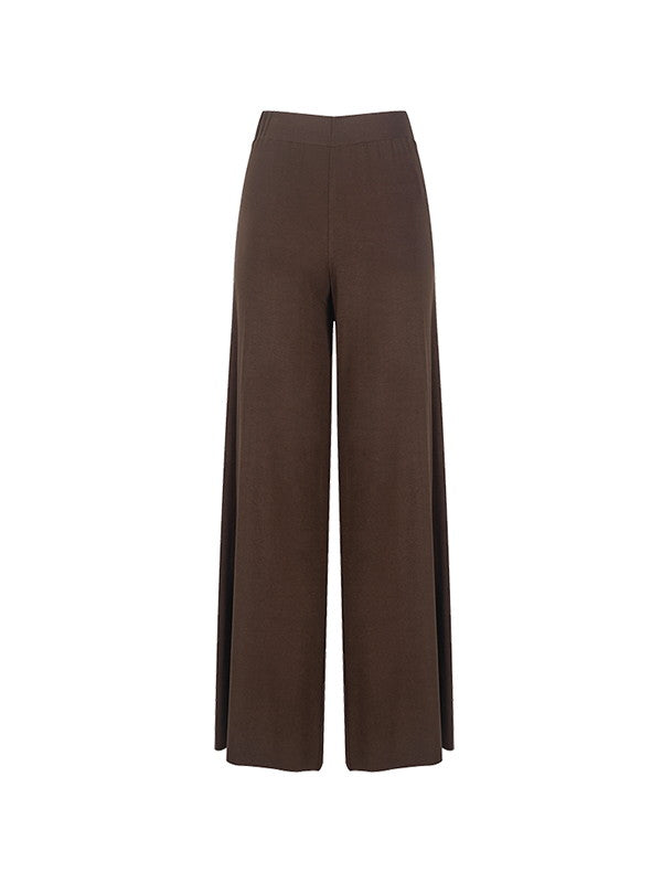Plain Wide-Leg Casual Embroidery Stretch Lniy-Pants