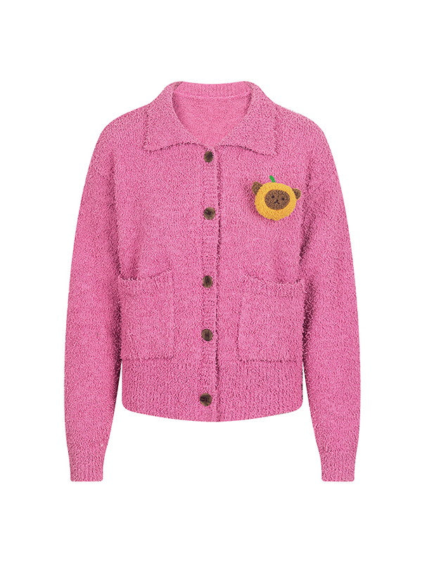 Vivit Casual Relaxage Animal Pop Strick-Jacket
