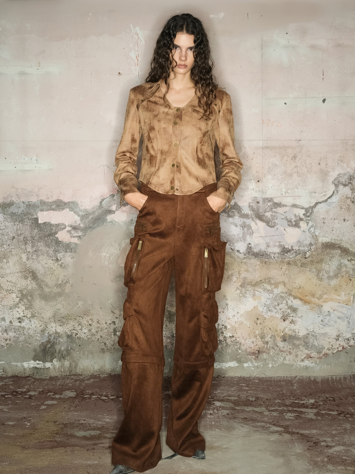 2way 사이드 포켓 캐주얼 느슨한 넓은 바지