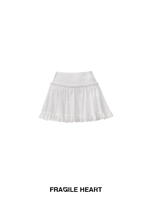 Set-Up Thin Lace Ribbon Feminine Slim Blouse&Mnini-Skirt