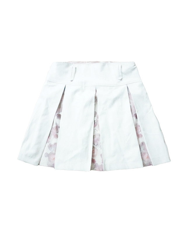 Reversible Flower Ribbon Leather Retro Feminine Jacket&Mini-Skirt